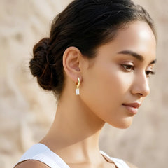 Crystal Gems Small Round Hoops - 18K Gold Plated