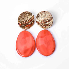 Bold Orange Statement Earrings