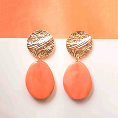 Bold Orange Statement Earrings
