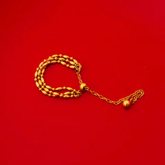 Golden Beaded Layered Chain Ring - 18K Gold Plated