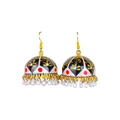 Midnight Gold Meenakri Jhumkas