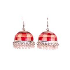 Classic Check Meenakari Jhumkas