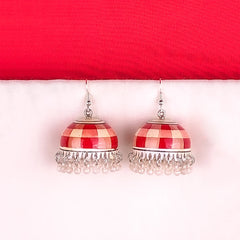 Classic Check Meenakari Jhumkas