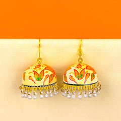 Lotus Bell Meenakari Jhumka
