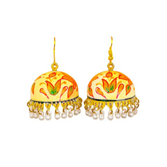Lotus Bell Meenakari Jhumka