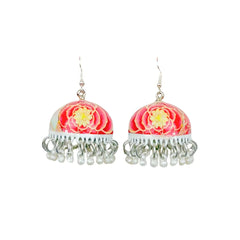Blush Petal Meenakari Jhumka