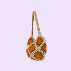 Beige Bloom Crochet Bag