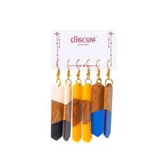 Set of 3 Wooden Resin Earrings Combo