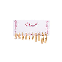 Set of 5 Golden And Chunky Small Hoops Combo