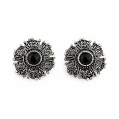Black Stone Oxidised Daily Wear Studs
