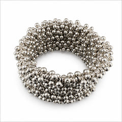 Oxidised Silver Spiral Beaded Bracelet