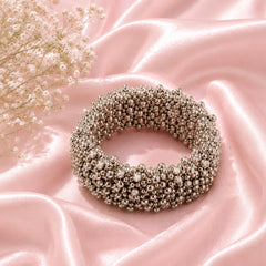 Oxidised Silver Spiral Beaded Bracelet