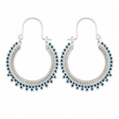 Oxidised Silver Chandbali Hoop Earrings