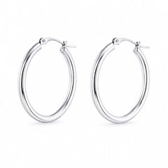 Silver Halo Hoops Earrings