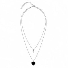 Midnight Heart Layered Necklace
