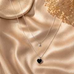 Midnight Heart Layered Necklace