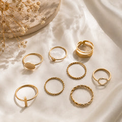 Golden Harmony Rings Stack