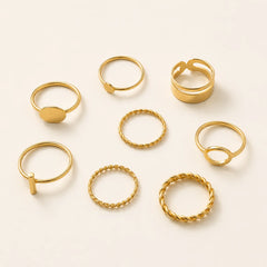 Golden Harmony Rings Stack