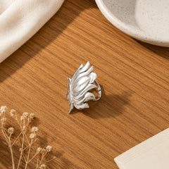 Silver Lotus Statement Ring