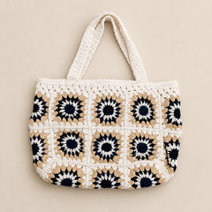Crochet White n Beige Shoulder Bag