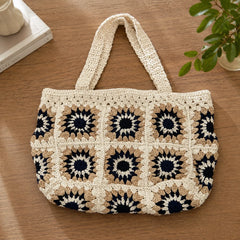 Crochet White n Beige Shoulder Bag