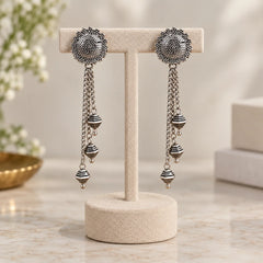 Oxidised Long Jhumka Dangle Earrings