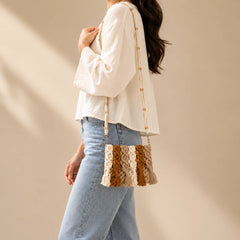 Boho Knot Macrame Tassel Sling Bag