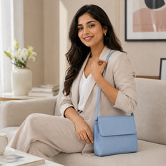Blue Flap Sling Bag