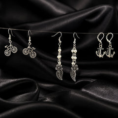 Oxidised Silver Quirky Earrings Combo