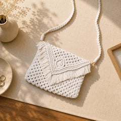 Macrame All White Sling Bag