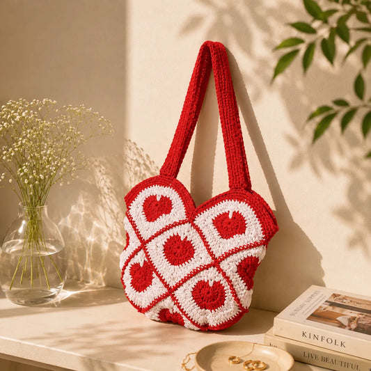Sweetheart Red Crochet Bag