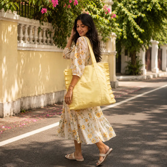 Sunshine Frill Tote Bag