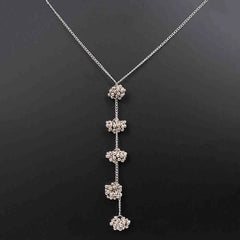 Silver Beaded Bunch Chain Neckalce
