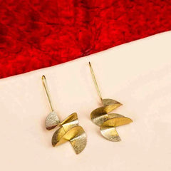 Brass Conical Spiral Drop Earrings