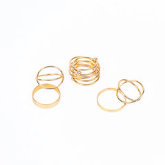 Pack of 6 Golden Orbit Rings Combo
