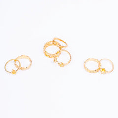 Pack of 7 Boho Golden Rustic Rings Combo