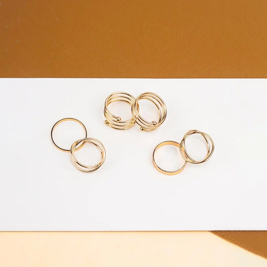 Pack of 6 Golden Orbit Rings Combo