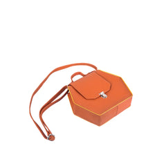 Tan Hexagonal Crossbody Bag