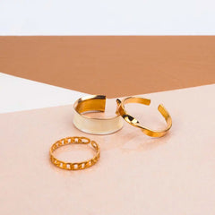 Pack of 3 Golden And White Rings Combo