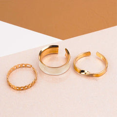 Pack of 3 Golden And White Rings Combo