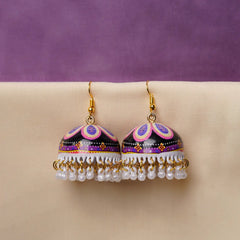 Floral Meenakari Bell Jhumka