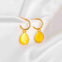 Opalescent Teardrop Hoops