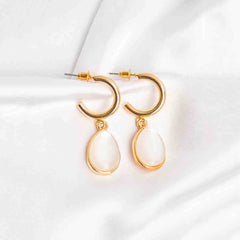 Opalescent Teardrop Hoops
