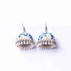 Floral Meenakari Bell Jhumka