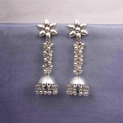 Flower Top Dome Shaped Dangling Jhumka