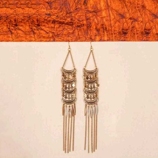 Antique Boho Long Chain Tassel Earrings