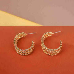 Braided Chain Triple Layered Open Hoops