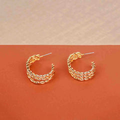 Braided Chain Triple Layered Open Hoops
