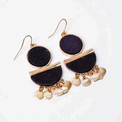 Boho Matte Black Geometric Earrings