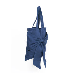 Midnight Blue Bow Tote Bag